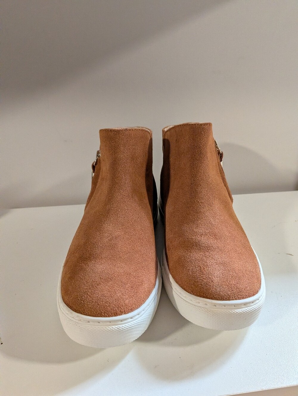 Kate Spade New York Suede High Top Sneaker Booties Cognac Size 6B - Picture 3 of 7